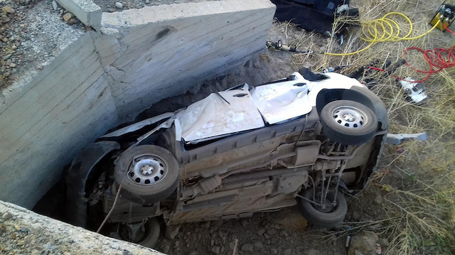 Erzurum'da kaza yapan aracÄ±n son hali