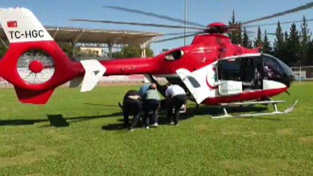 Yaralı Emniyet Müdürü ambulans helikopterle Osmaniyeye getirildi