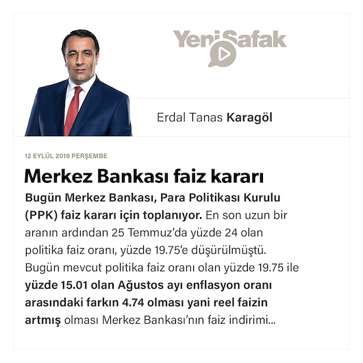Merkez Bankası faiz kararı