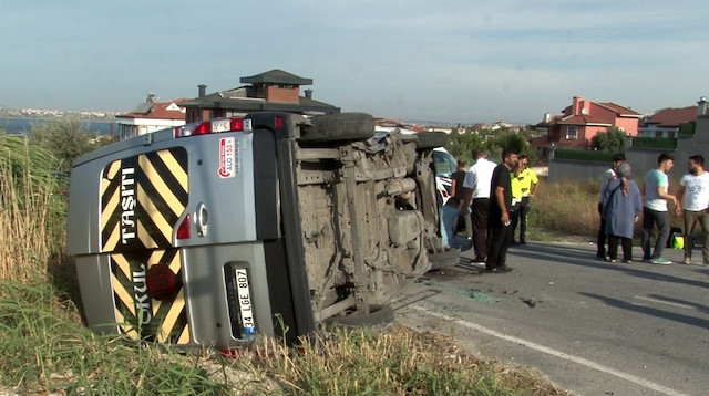 Beylikdüzü’nde kazaya karışan okul servisi
