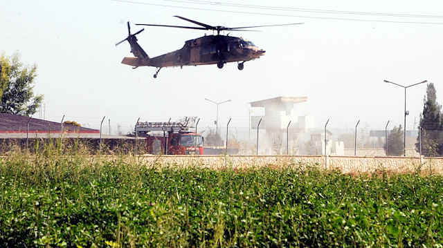Helikopterler ortak devriye uçuşu için havalandı.