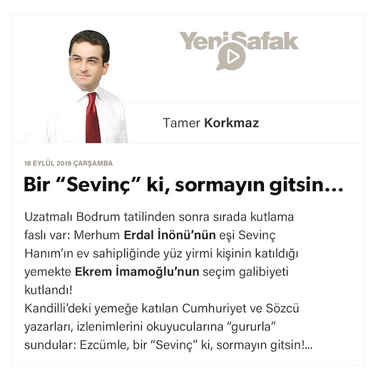 Bir “Sevinç” ki, sormayın gitsin…