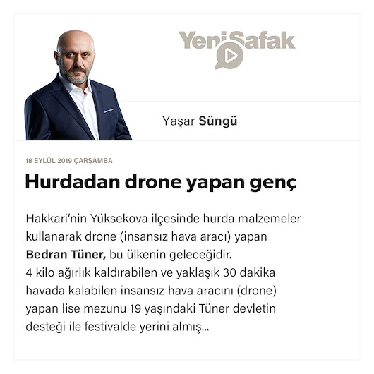 Hurdadan drone yapan genç