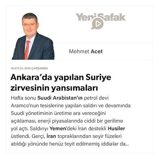 Ankara’da yapılan Suriye zirvesinin yansımaları