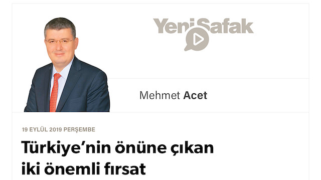 Türkiye’nin önüne çıkan iki önemli fırsat