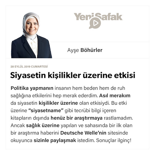Siyasetin kişilikler üzerine etkisi
