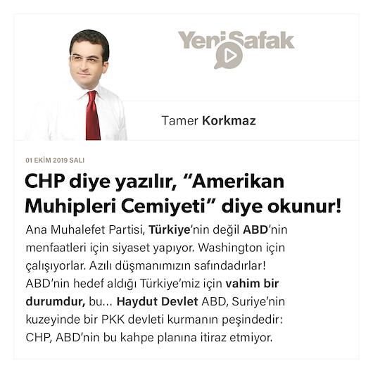 CHP diye yazılır, “Amerikan Muhipleri Cemiyeti” diye okunur!