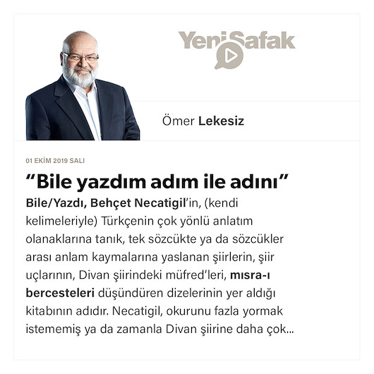 “Bile yazdım adım ile adını”
