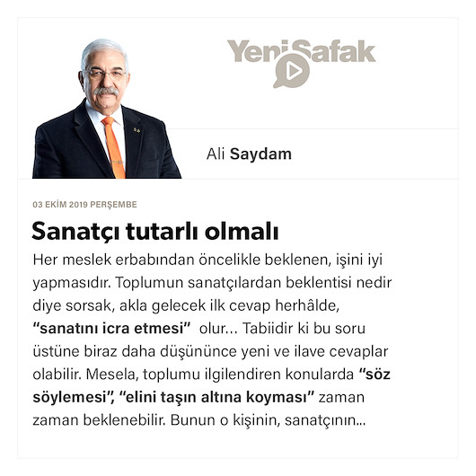Sanatçı tutarlı olmalı