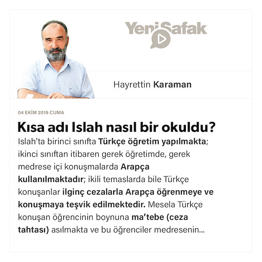 Kısa adı Islah nasıl bir okuldu?