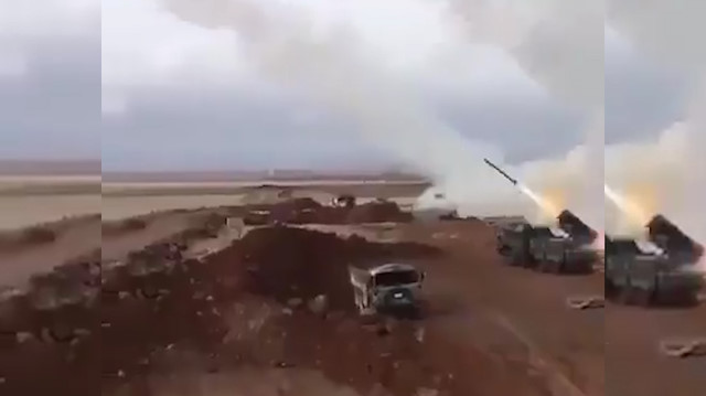 Resulayn'a yapılan bombardıman görüntüleri kamerada