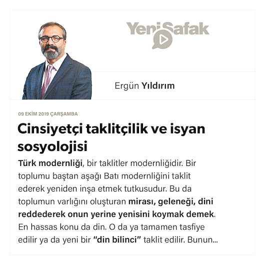 Cinsiyetçi taklitçilik ve isyan sosyolojisi