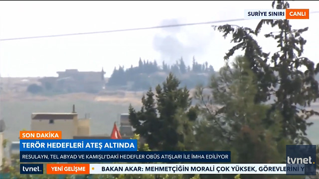 Terör örgütü mevzilerinin vurulduğu anlar canlı yayında