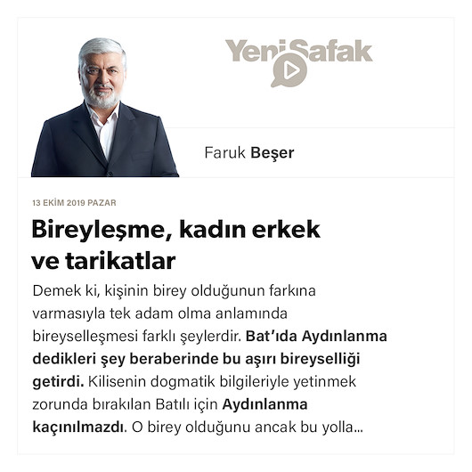 Bireyleşme, kadın erkek ve tarikatlar