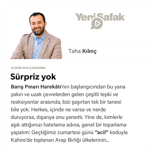 Sürpriz yok
