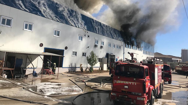 Sivas'ta fabrika yangını