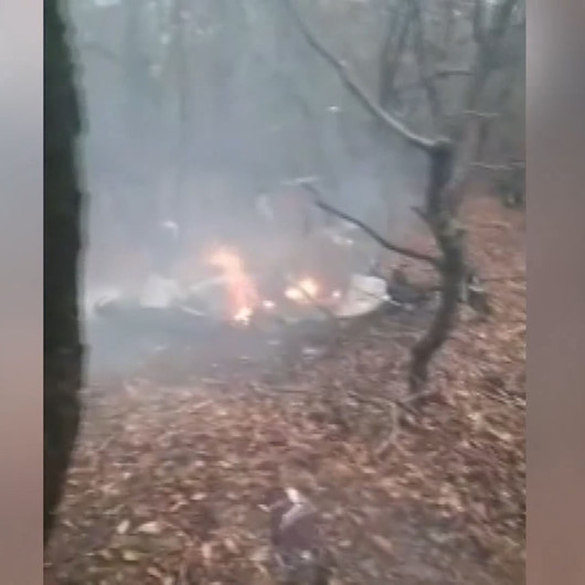 Helikopter ormanlık alana düştü