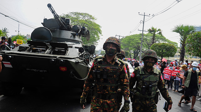 Myanmar deploys military tanks amid anti-coup protests