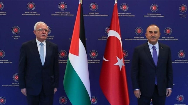 بدء لقاء وزير الخارجية التركي مع نظيره الفلسطيني في رام الله