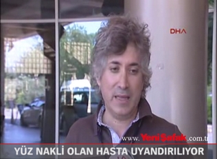 Yüz nakli olan hasta uyandırılıyor