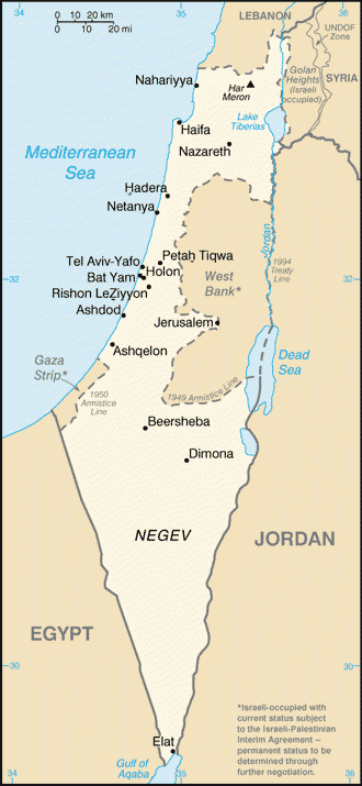 İsrail'in yerleşimci politikasıyla işgal ettiği Filistin toprakları. 