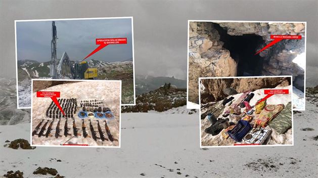 Weapons and explosives seized by Turkish Army in Kato