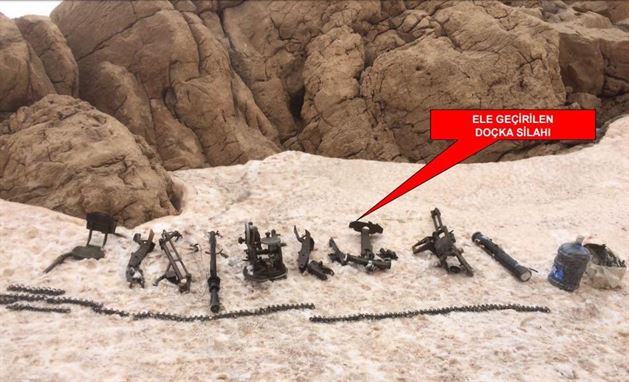 Weapons and explosives seized by Turkish Army in Kato