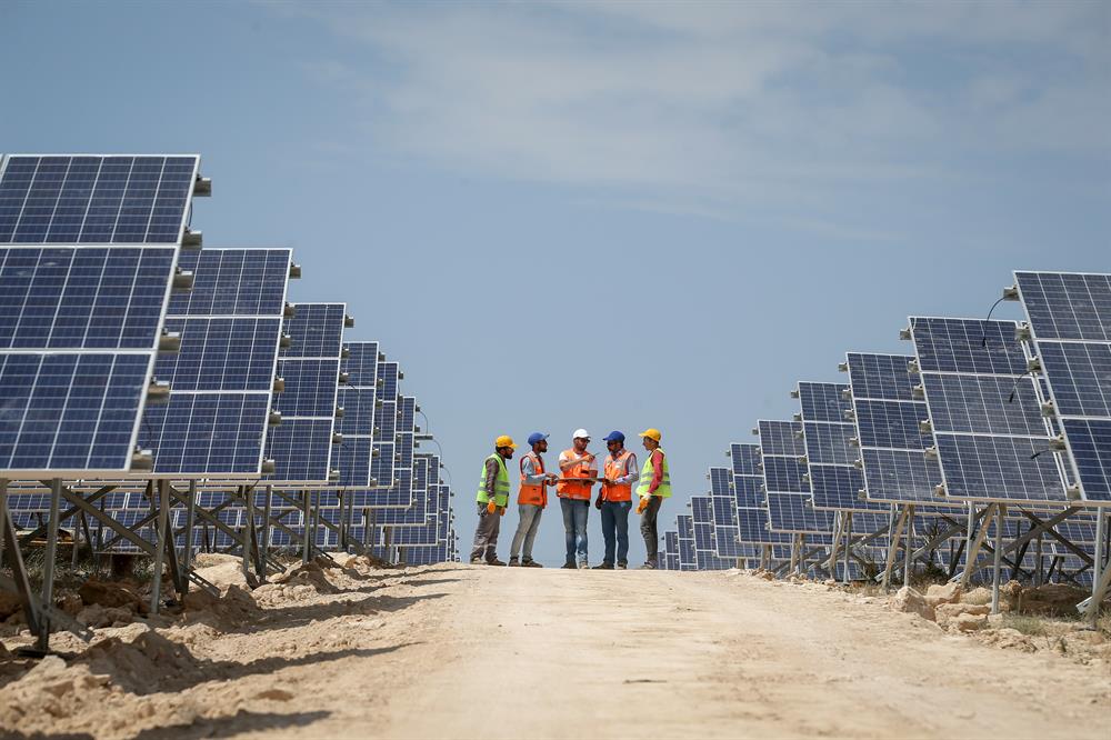 Solar power plant construction in Turkey's Van