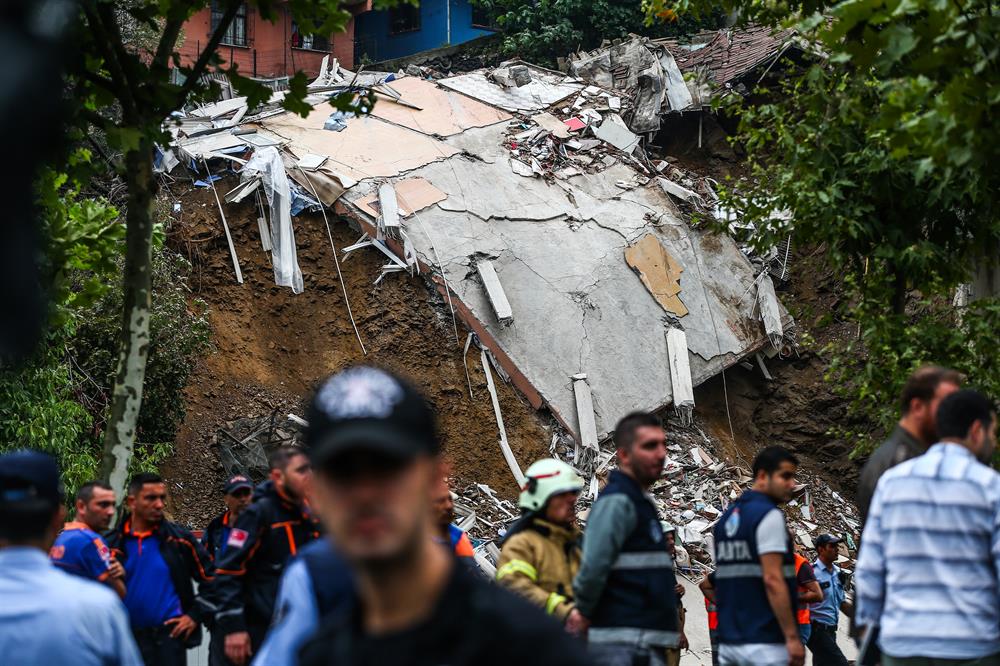Landslide in Istanbul's Beyoglu district