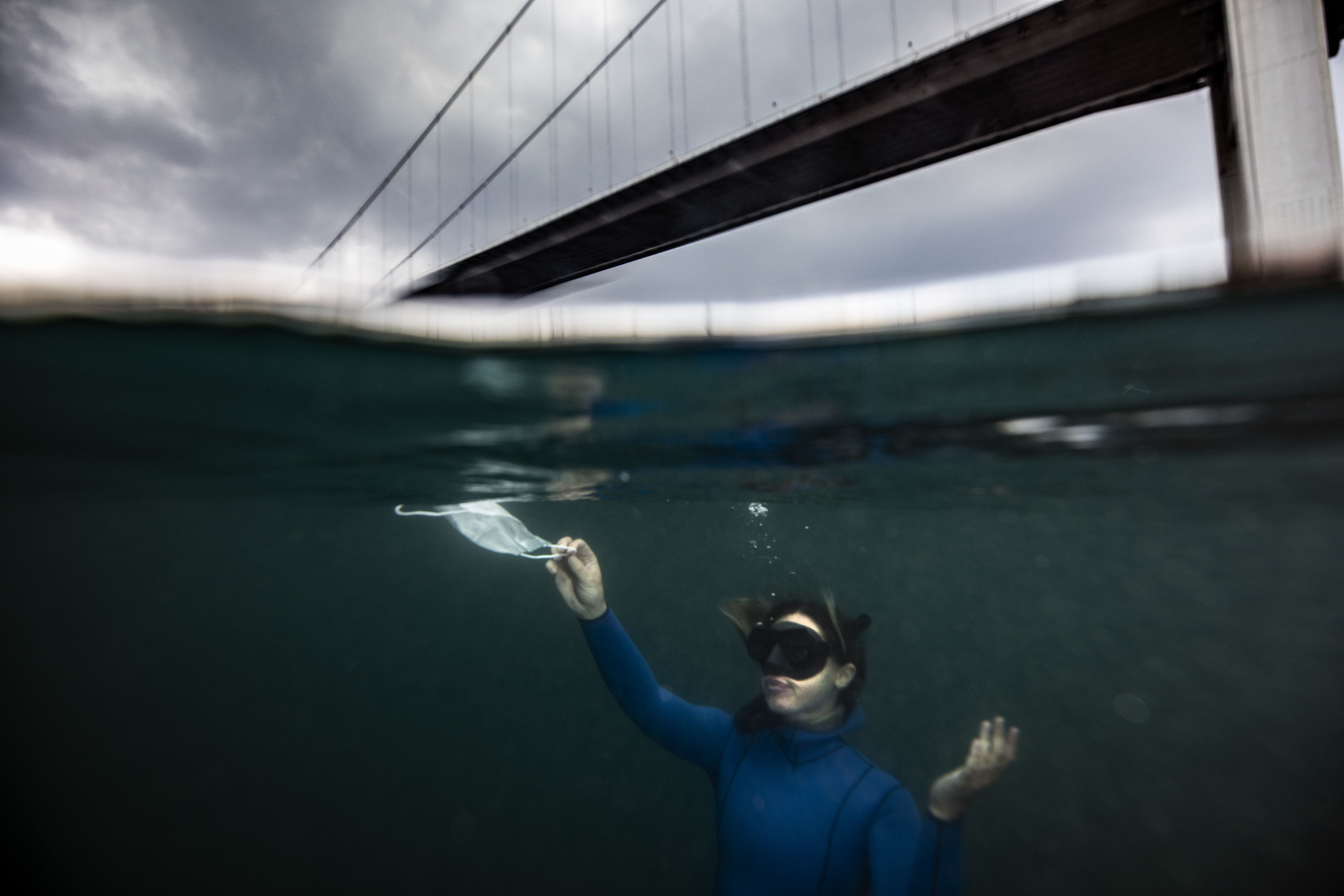 World record-holder free-diver Sahika Ercumen dives as 'Life Below Water Advocate'